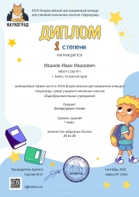 Диплом 1 степени