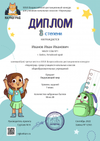 Диплом 3 степени