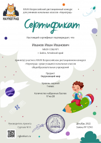 Сертификат участника