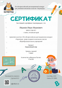 Сертификат участника